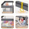 BQKOZFIN Baby Circle Rectangular Compact with Door Large Playpen Baby Playpen Suction Cup Mesh Type Washable Storage Bag Included Indoor and Outdoor