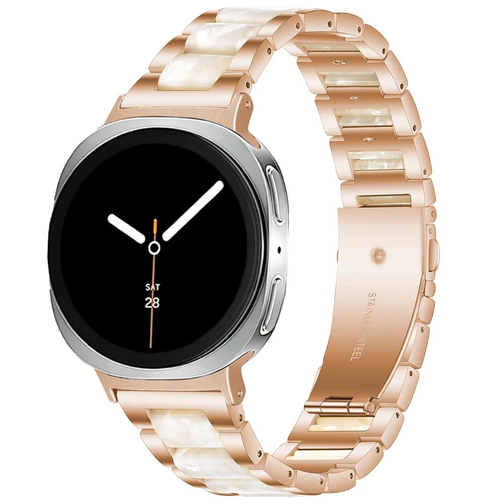 Damen Harzarmband für Samsung Galaxy Watch 8 Classic 46mm 8 44mm 40mm Edelstahlarmband für GALAXY Ultra 47mm 2025 Armband