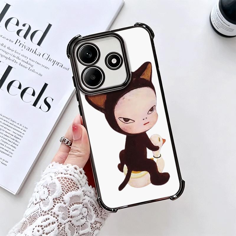 Y-Yoshitomo Nara Soft Phone Case For Xiaomi Redmi Note 14 15 Pro Plus 13 12 11S 11T 5G 10 9S 9 Plating Anti-Fall Fundas