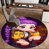 1pc Anime Cartoon Design Round Carpet - Office Chair Mat, Non-Slip Rug for Home Decor, Living Room, Bedroom, Game Room & Dormitory.Q010