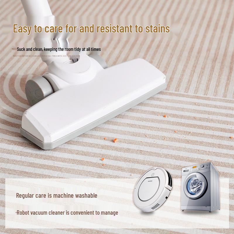 Cream-Style Luxury Carpet for Living Room: Elegant, Durable, and Easy-to-Clean Floor Mat.