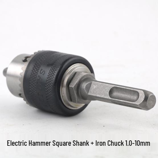 Multi-function Rotary Hammer to Electric Drill Adapter: Round/Square Shank, Four-Flute, Round Head