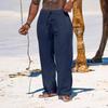 Men Loose Wide Leg Thin Breathable Casual Sports Solid Long Pants