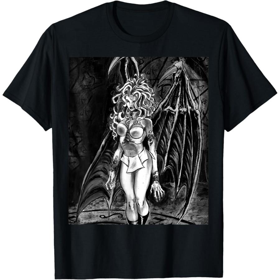 

SEXY VAMPIRE GIRL HORROR Succubus Illustrated T-Shirt XXXXXL чорний