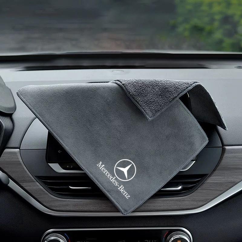 XUV2 1PC Suede Coral Fleece Car Wash Towel Soft Cleaning Cloth Drying Towel For Mercedes Benz AMG Smart W205 W203 Interior Mouldings