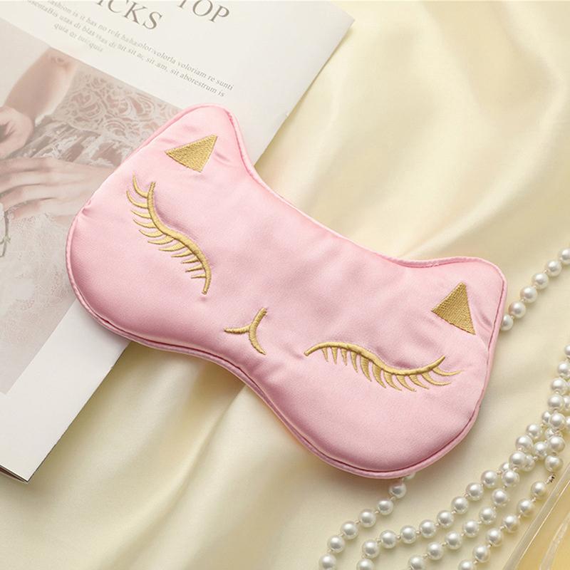 

Imitated Silk Sleep Eye Mask For Men Women Soft Relax Eyes Bandage Blindfold рожевий