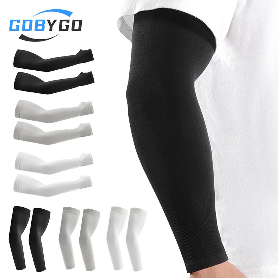 1Pair UPF50+ Cool Arm Sleeves Summer Breathable Sunscreen Ice Silk for Cycling Running Fishing Plus Size Over Sleeve