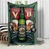 Retro VB Beer Logo Pattern Flannel Printed Blanket Suitable for All Seasons Suitable for Living Room Office Sofa and Travel