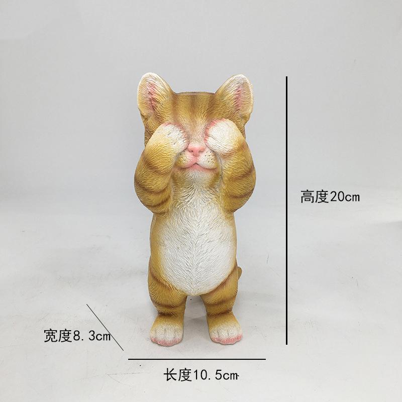 Creative Cute Simulation Cat Statue Model Ornament Outdoor Garden Courtyard Decoration Cat Resin Crafts Car Ornament Gifts