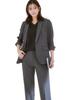Nissen Pantsuit Sleeve Tailored Jacket Straight and Horizontal Stretch Available In Plus Charcoal Size 5L Women's (3/4 + Pants) (Vertical Fabric)