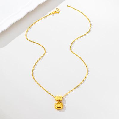 Colgante de Gato Dorado Vietnamita con Lazo - Moderno, Duradero, Diseño de Nicho