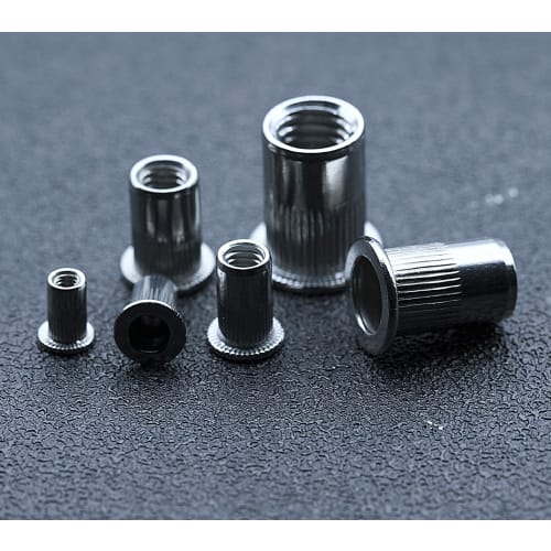 Menetop Rivet Nuts, 200 Pieces, Steel Alloy Riveter, M3 M4 M5 M6 M8 M10 Hollow Rivets for Cars, Machinery, Jigs, and Repairs