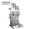 ZONESUN Liquid Filling Machine Full Pneumatic Semi-auto Double Heads Corrosive Bottle Filler for Toilet Cleaner Disinfectant