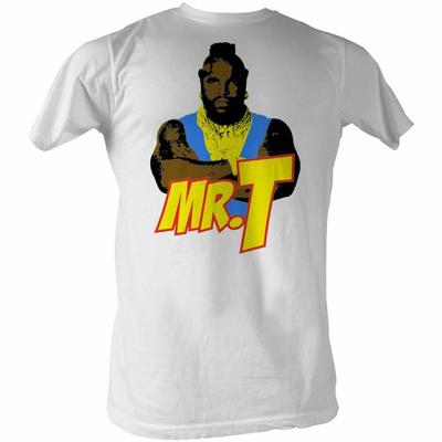 Mr. T Cartoon T White T-Shirt Mens Womens Tees Top