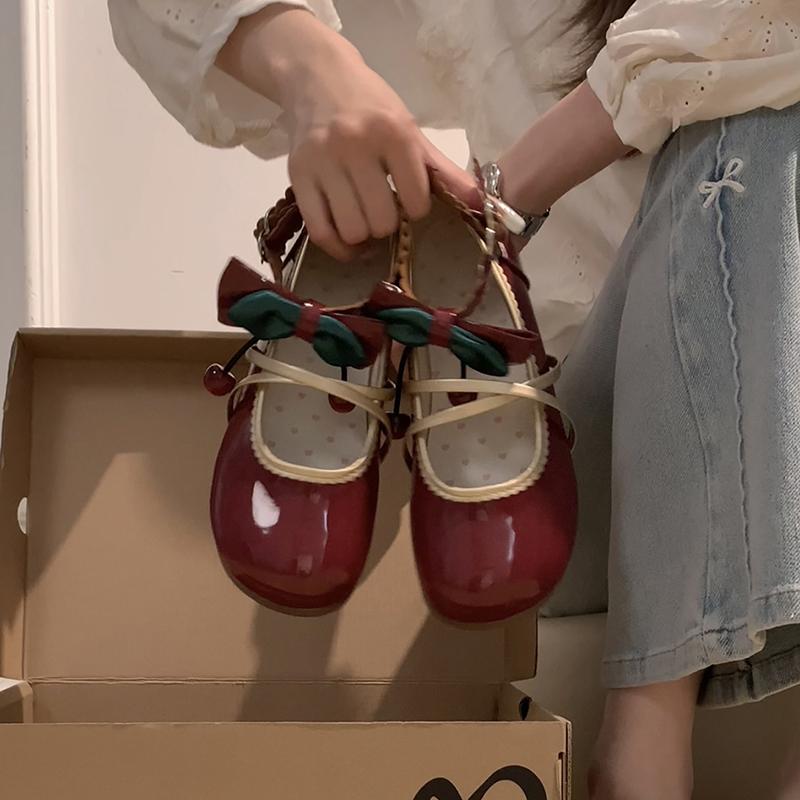 Fashion Ballets Style Flats Women Mary Jane Shoes Fashion Ladies Shallow Butterfly-knot Single Shoes