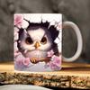 3D Owl, Ceramic Coffee Mug, Tea Cup, New Hole Wall, Cute Hole Wall