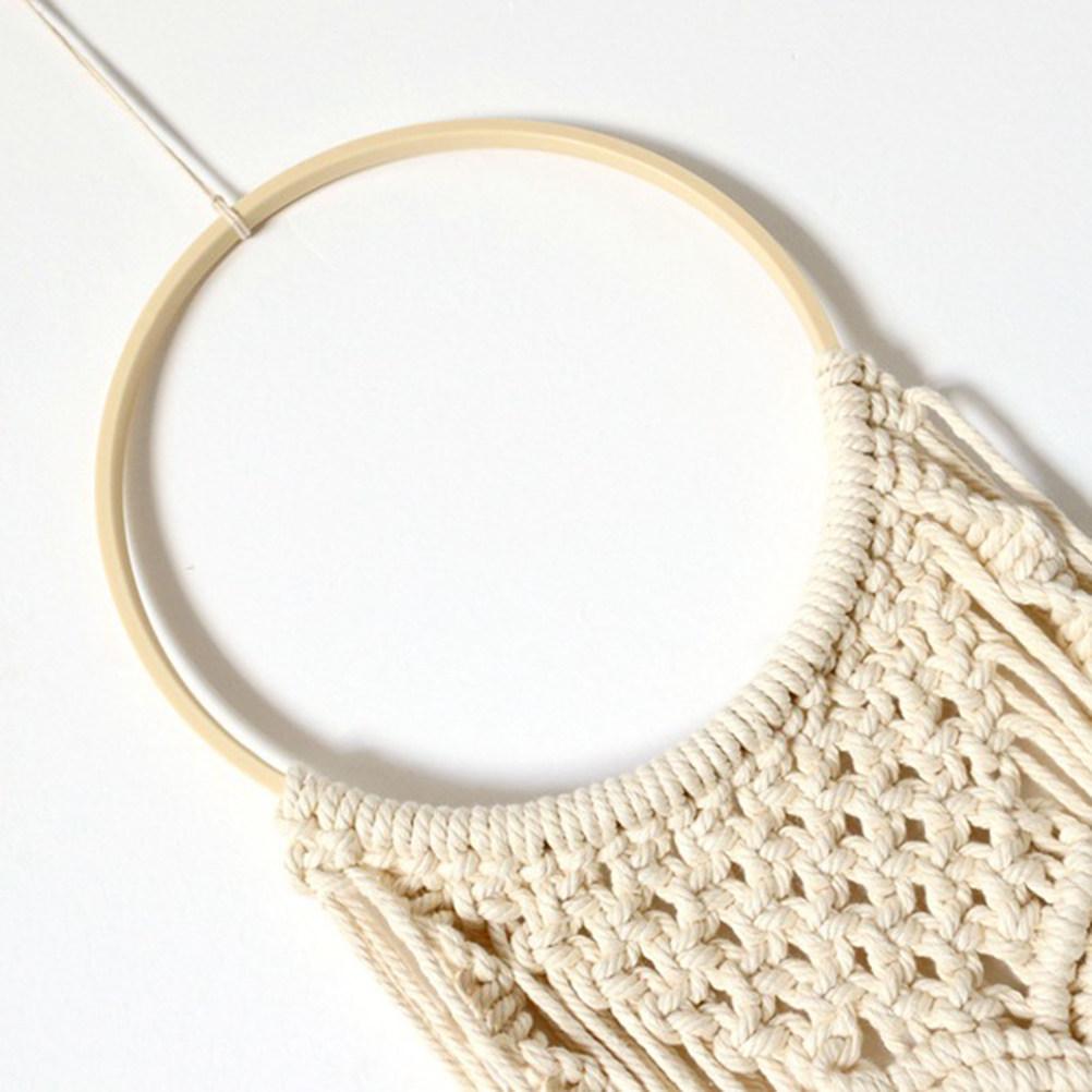 5 Stück 26cm Natürliche Bambusringe Holzkreis Traumfänger Reifen DIY Bastelbedarf Kranzrahmen Makramee Ring für Wandbehang