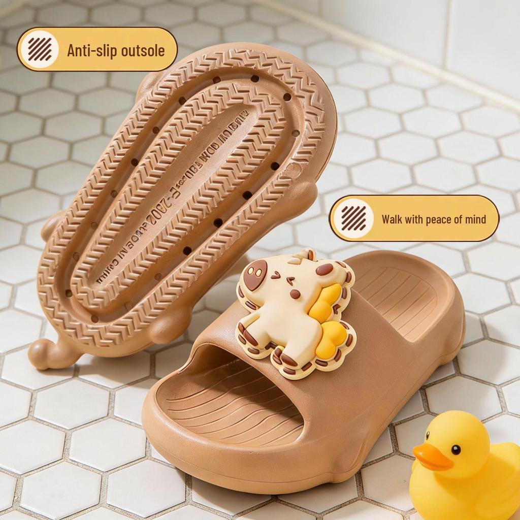 2026 Summer Kids' Non-slip Home Slippers - Cute 3D Horse Flip-flops for Boys & Girls
