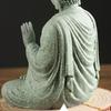 Statua Giardino Buddha Decorazione Acquario Mini Statuetta Buddismo Arredo Scrivania Tavolo Statua Zen Casa Sabbia Verde Thailandia