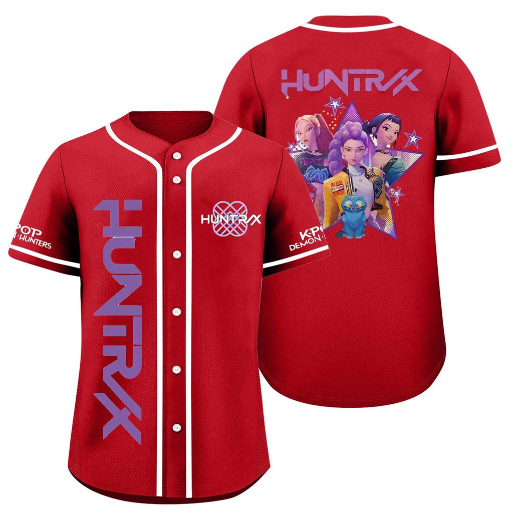 Children's Casual Cartoon Print Short-sleeved Baseball Jerseys Children's Sportswear Top