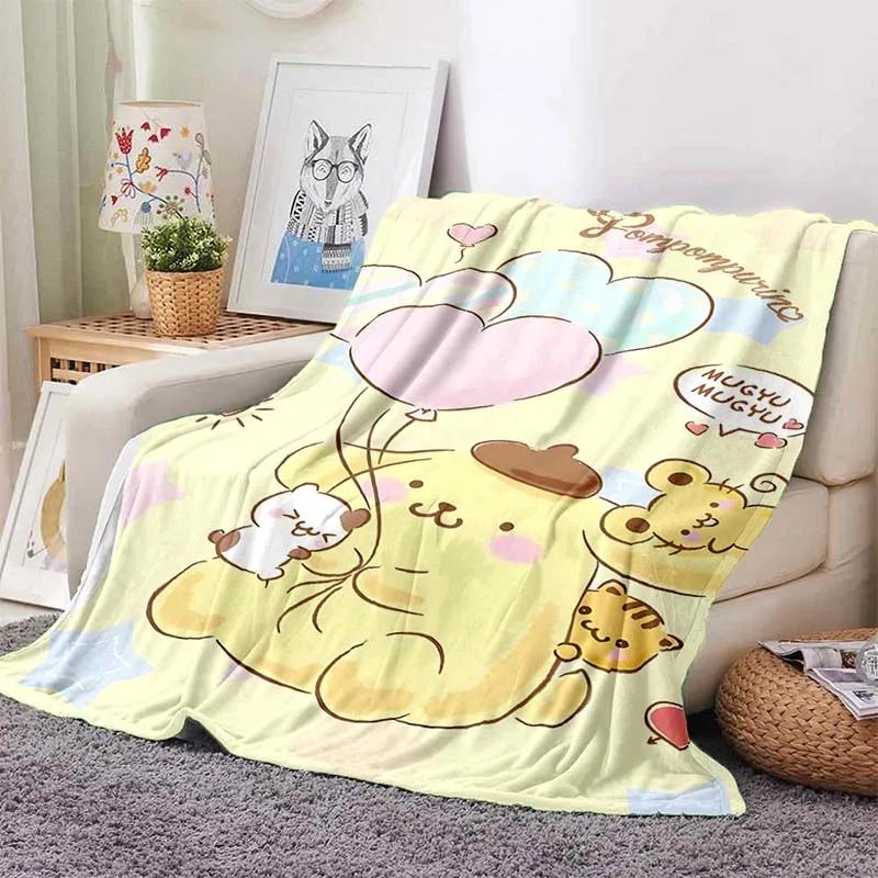 Pom Pom Purin Dog Cartoon Blanket for Sofa Cute Soft Flannel Throw Fluffy Bed Blanket New Born Winter Blanket Girl Kids Gift