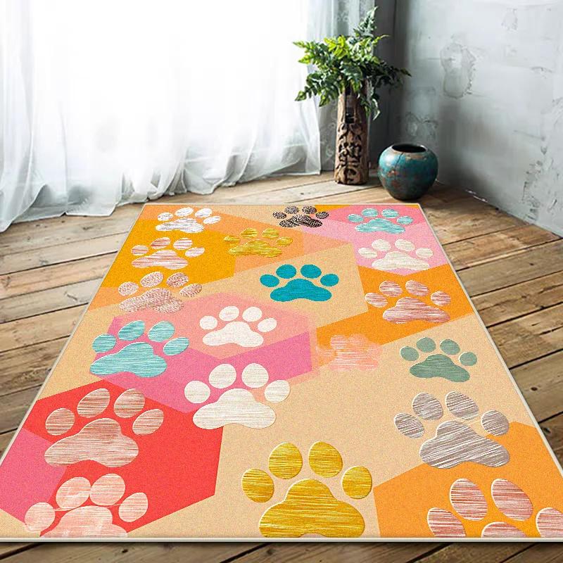 Cat Paw Print Area Rug – Soft Non-Slip Plush Mat for Bedroom, Living Room, Sofa Side, Kids' Play Area, Fluffy Home Decor Carpet