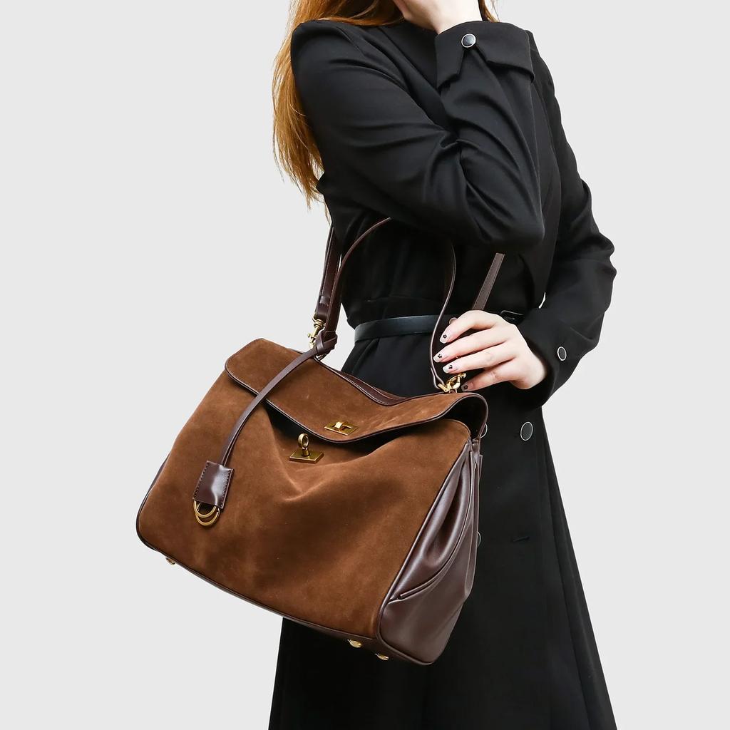 New Women's Handbag Fall Winter Fashion Underarm Bag for Ladies Faux Suede Versatile Shoulder Crossbody Bag Daily Casual Commute Tote