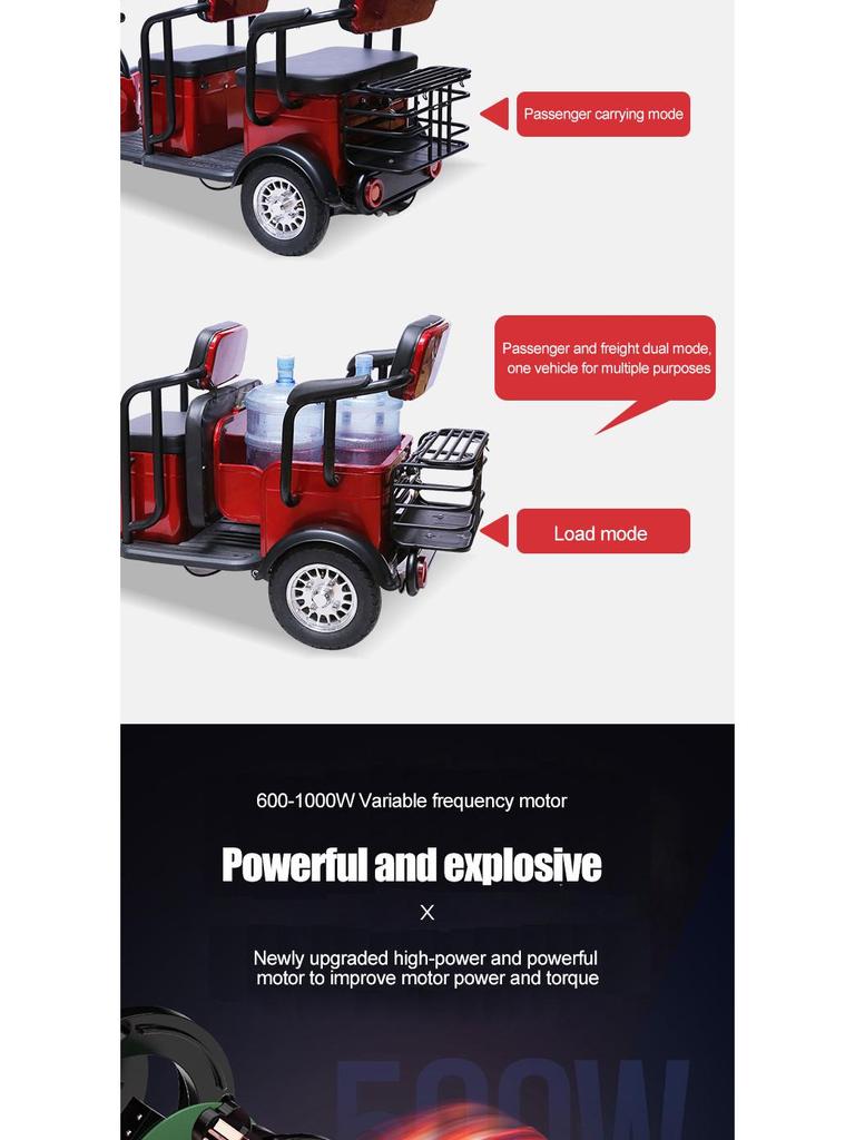 Elderly Electric Mobility Scooter Tricycle with Customizable Logo