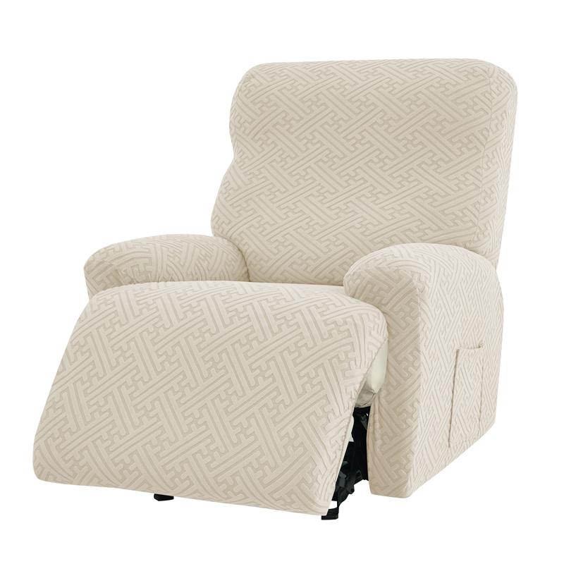 4Pcs In 1 Seat Jacquard Recliner Sofa Cover Modern Recliner Chair Covers Stretch Couch Slipcovers Armchair Slipcovers Decor