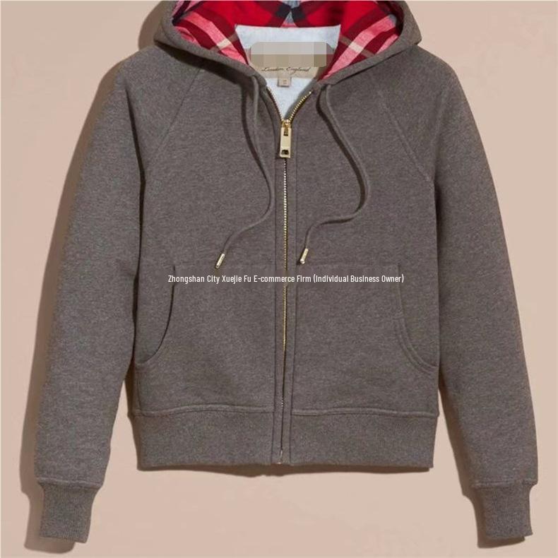 High-Quality British-Style Hooded Sweatshirt: Unisex Full Zip with Customizable Embroidery, Black European/American Design