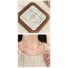 Women Vintage Multicolor Natural Stone Beaded Layered Clavicle Pendant Necklace