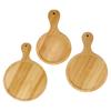 Round Pizza Serving Plate Bamboo Pizza Plate with Handle Multifunctional Food Serving Tray for Home Dining Restaurants