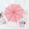 Korean Style Umbrella Folding Cute Goddess Small Fresh Simple Forest Style Three Fold Cherry Blossom Transparent Umbrella