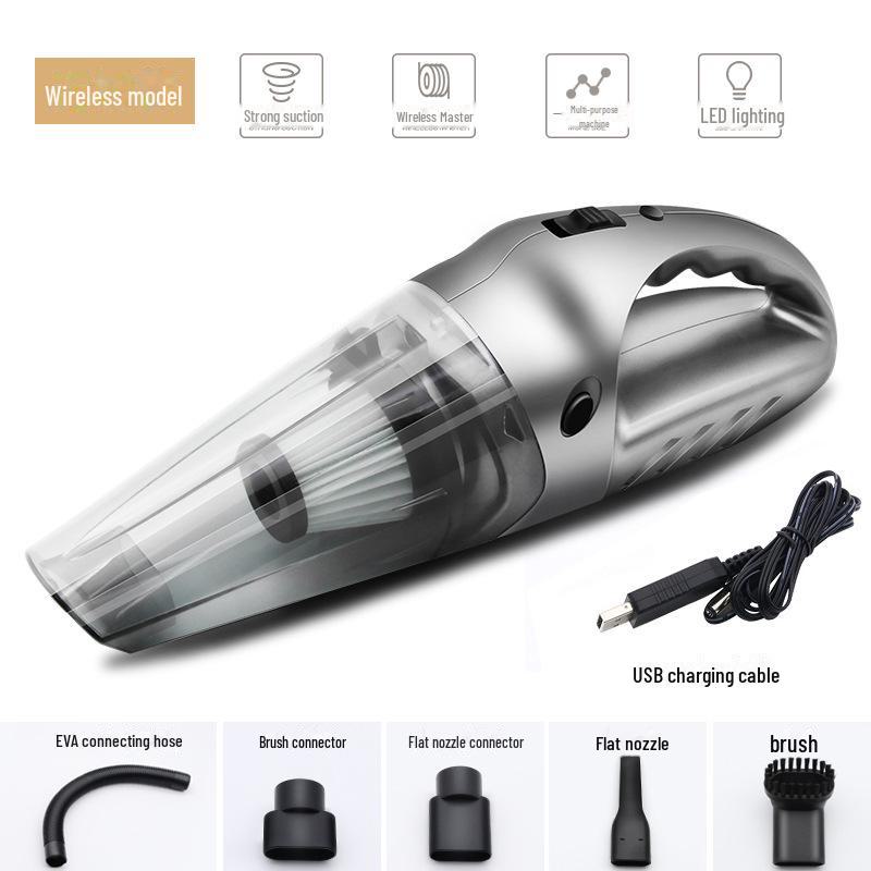 Handheld Car Vacuum Cleaner with High Power and Wireless Charging for Household and Car Use