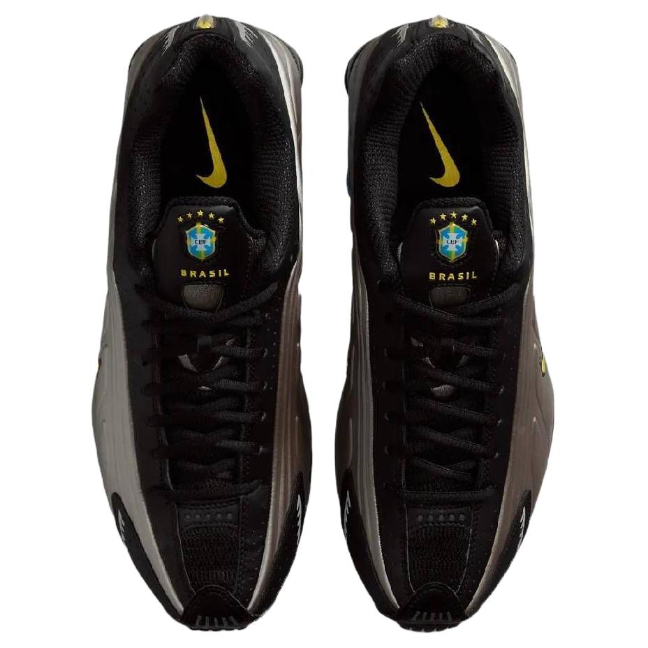 Nike Tênis Masculino Shox R4 Brasil Preto Canário-Metálico-Chumbo-Azul Claro-Foto-Branco IO8134-001