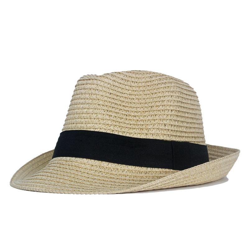 Summer Straw Hat Outdoor Sun Protection Sun Hat Men British Jue Hat Holiday Beach Hat Small Topper Hat