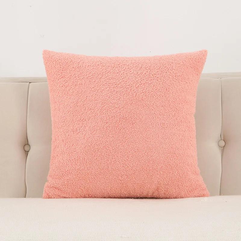 Plush Velvet Pillow Cover Premium Teddy Fleece Sofa Cushion Case Office Nap Pillow Seat Back Support Home Decor Throw Pillowcase