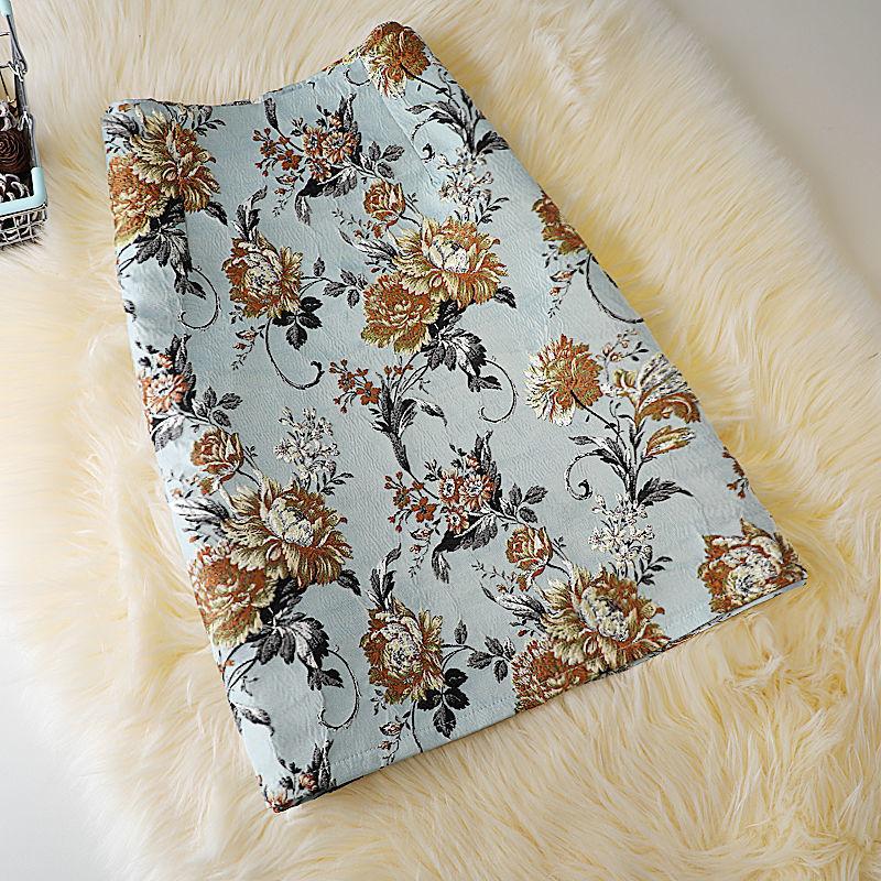 Dame Slim A-linje skjørt Elegant Lady Rose Print Høy midje Hoftedekkende skjørt