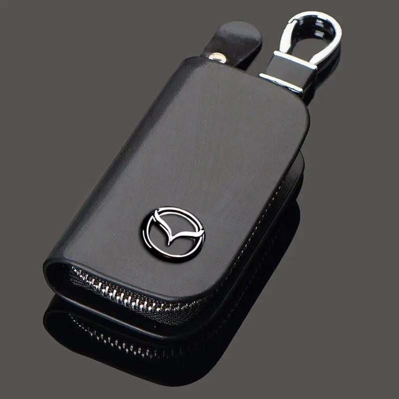 2025 Hot 100% New Leather car key cover key case For Mazda CX-3 CX-30 CX-5 CX-8 CX-9 MX-5 MX-30 BT-50 Mazda2 Mazda3 Mazda6 Car a