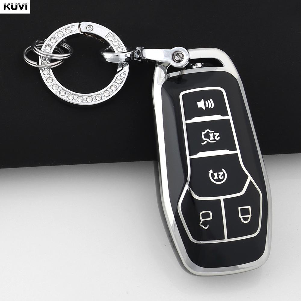 5 Buttons Tpu Car Cover Case Holder Shell Fob Keychain For Ford Explorer Edge Mustang F Series Truck