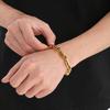 Trendy Stainless Steel Wheel Link Chain Bracelets for Men 8mm Wide Personalized Gold Color Accessories Biker Party Jewelry Gift