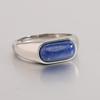 European and American 8MM Stainless Steel Ring with Inlaid Natural Stone - Versatile Retro Fashion Finger Ring
