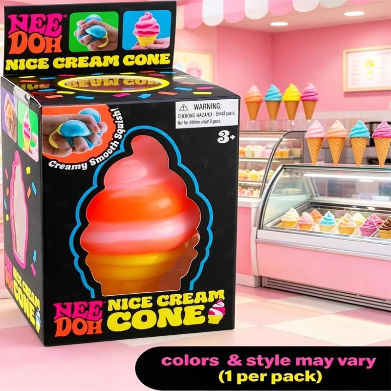 Schylling Nee Doh Ice Cream Sensory Toy Stress Relief Fidget Toy for Anxiety Focus Adults Kids