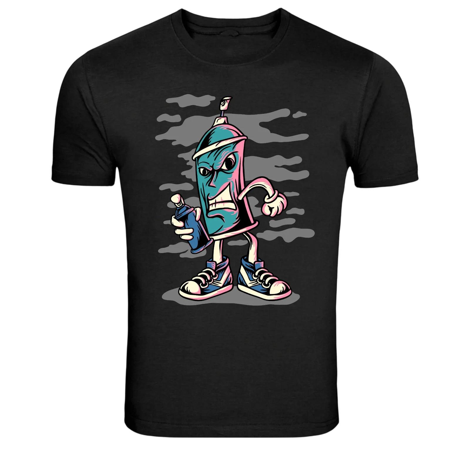 

Angry Spray Paint Can Graffiti Street Art Graphic T-Shirt M