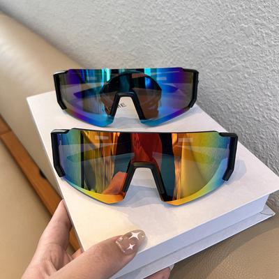Oversized Square Frame Sports Glasses Men And Women Good Quality Sunglasses Retro Punk Outdoor Ski Bike Windproof Sunglasses