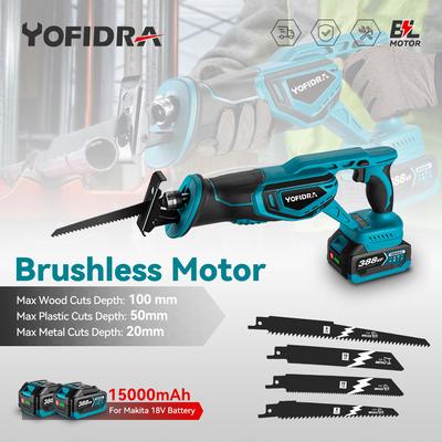 Sierra Recíproca Inalámbrica 18V Sierra de Mano Sable Multifunción Sierras Eléctricas para Corte de Metal Madera Tubo Para batería Makita