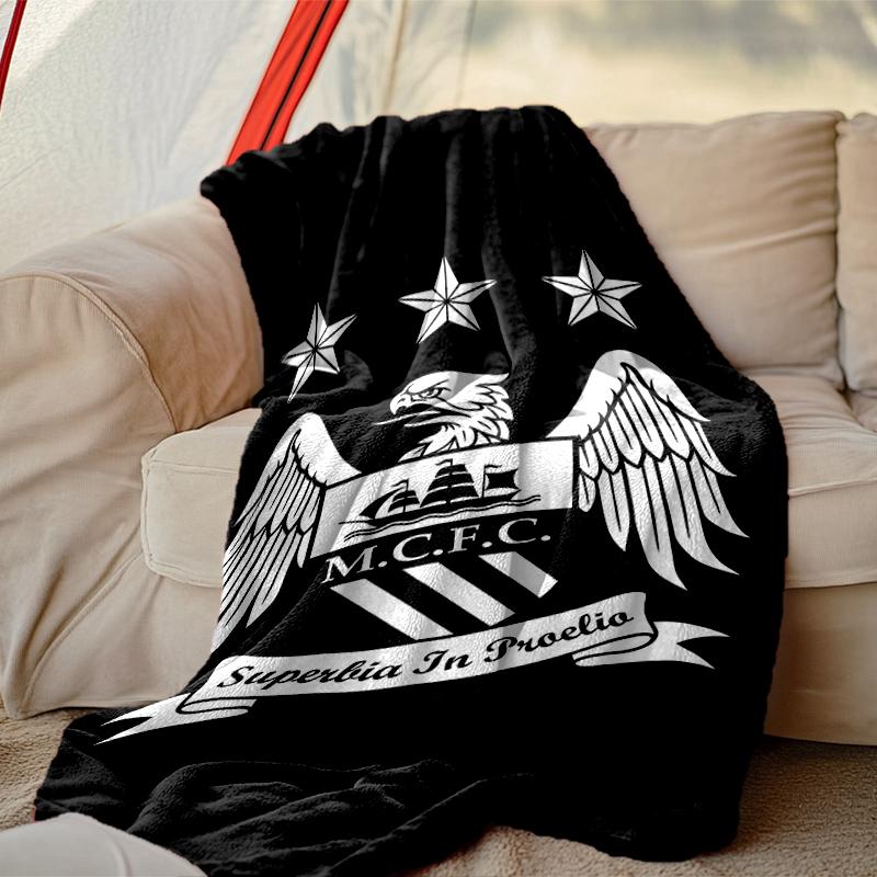 1pc Snug Manchester United Manchester City Blanket, Lightweight & Durable Print Blanket, Perfect for Home, Couch, Bed, Picnic, Travel, Office