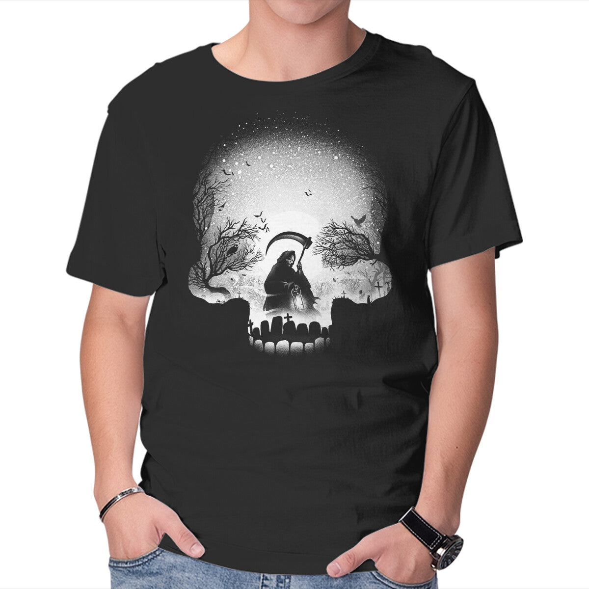 Unisex Crew Neck T-Shirt The Death Graphic Short Sleeve Casual Tee XXXXL