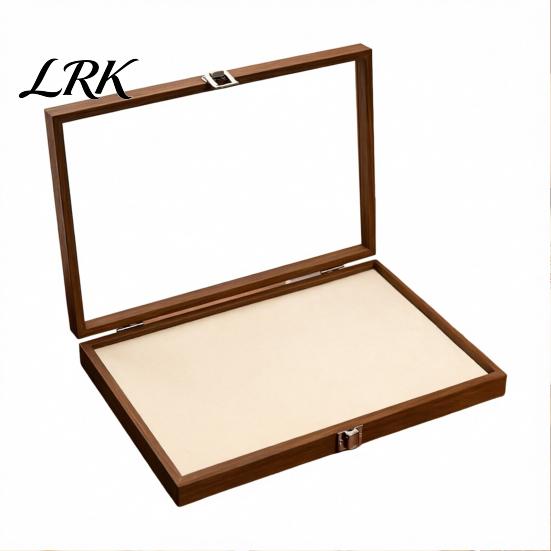 Jewelry Box with Partitions Ring Storage Box, Durable Wood Compartmentalized Design, Soft Neat And Orderly Velvet Interior Multi-grid Organizer,