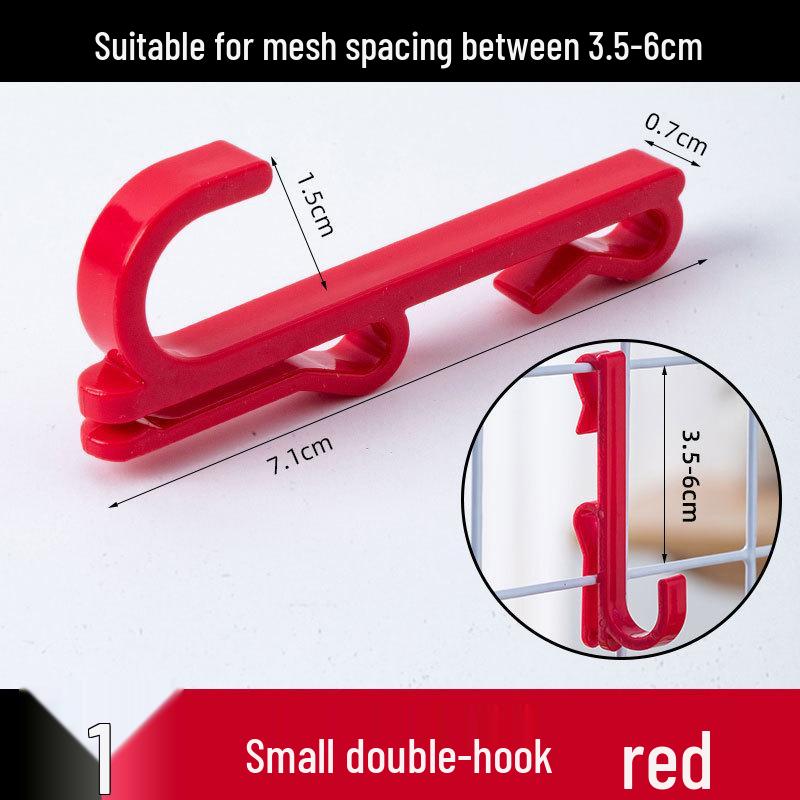Nail-Free Grid Panel Hook for Wire Mesh Shelves - No-Drill Wall Storage Hooks for Kindergarten Display